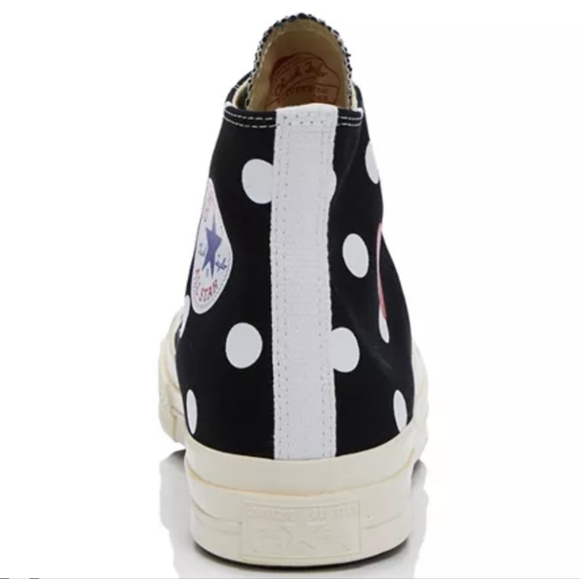 NWT Unisex Converse Comme Des Gargons PLAY Chuck Taylor Polka Dot Hi-Tops - Picture 5 of 8